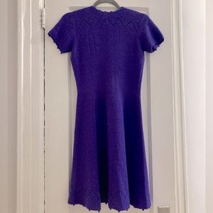 Vintage short sleeve, deep purple, midi dress